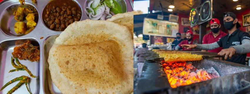 food travel in India Delhi street food chaat paratha