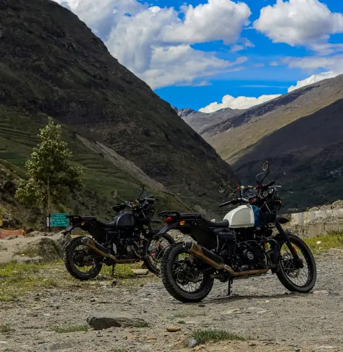 Motorbike on Ladakh Mountain Road